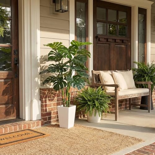 Aveyas 4ft Tall Artificial Monstera Deliciosa Plants, 4 Feet Faux Swiss Cheese Plants Fake Silk Tree with Pot for Indoor Outdoor Office House Living Room Home Decor (4 ft Tall Including Raised Pot) - color: Monstera Tree (4)