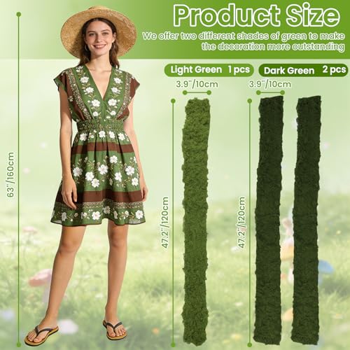 Fake Moss Roll Table Runner, Artificial Moss Sheet 4’’Wx47’’L, Dark Green and Light Green Moss Mat for Table, Wedding, Christmas, Garden, Craft, Home Décor