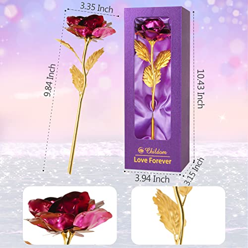 Childom Mothers Day Rose Gifts for Mom,Birthday Gifts for Women,Mothers Day Flowers Gifts for Mom from Daughter Son,Purple Artificial Flowers Gift for Her,Wife,Grandma,Christmas,Valentines,Anniversary - color: Purple