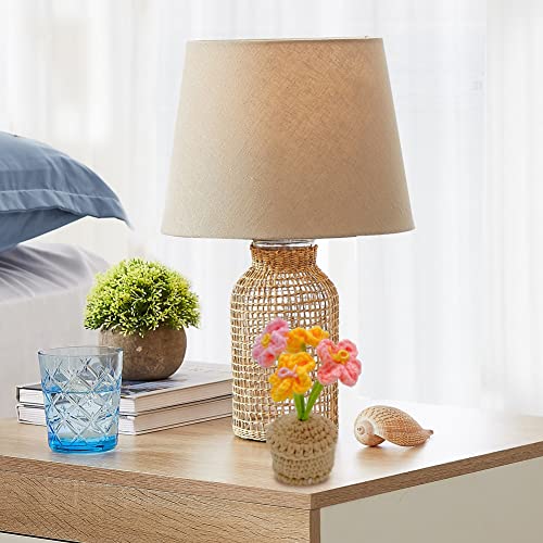 JOONOR 3PCS Mini Crochet Flower Potted Plant,Knitted Fake Tulip Puff Flower for Bathroom Home Kitchen Rustic Table Centerpiece Shelf Decor - color: Color#6