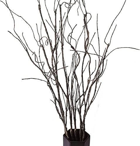 FeiLix 5PCS Artificial Curly Willow Branches, Decorative Dry Twigs, 30.7 Inches Fake Bendable Sticks Vintage Vines Stems DIY Craft Vases Artificial Flowers Garden Hotel Office Home Farmhouse Decor