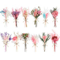 12/24 Pack Dried Flowers for Vase Various Mini Bouquet Dried Small Wildflowers Natural Real Flowers Bulk for Crafts DIY Wedding Decor (12, Pink) - size: Pink