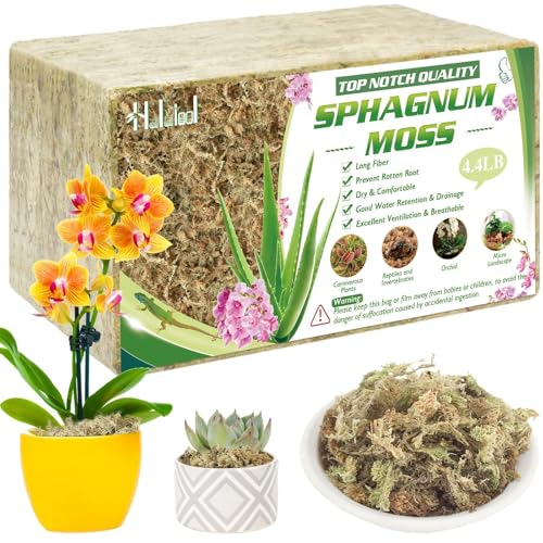 Halatool 4.4LBS Natural Sphagnum Moss for Plants 85 QT Premium Peat Moss Dried Long Fiber Orchid Moss for Orchid Repotting Carnivorous Succulents Garden Flowers Crafts Terrarium and Reptiles - size: 85 qt (4.4 lbs)