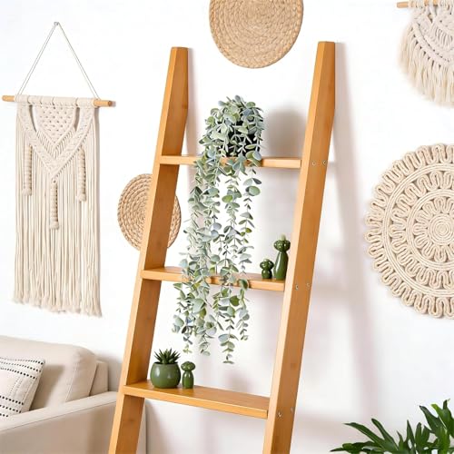 echosari 2 PCS Fake Hanging Plants, Artificial Potted Plants Eucalyptus, Greenery Faux Plants Indoor for Modern Boho Home Bedroom Wall Book Shelf Decor - size: 2 PCS