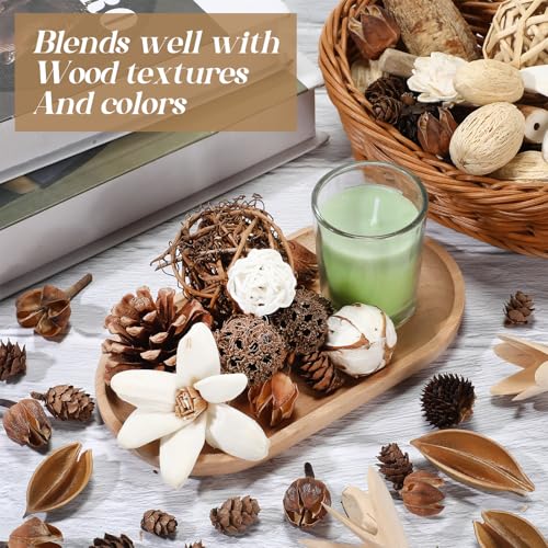 Nuanchu 2 Pack Decorative Balls for Potpourri Bowl Filler Unscented Rattan Wicker Twig Balls Natural Handmade Bowl Filler for Vase Basket Tray Centerpiece Home Decor(Beige Series,Classic Style) - color: Beige Series, style: Classic Style