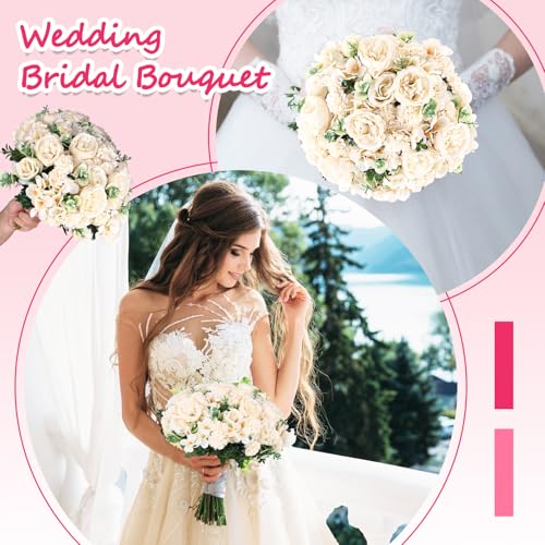 Olgaa 12 Bundles Peonies Artificial Flowers Silk Flowers Faux Peony Fake Peony Hydrangea Flower Bouquet Bulk for Vase Filler Centerpiece Table Decorations Wedding Arch Flowers (Champagne) - color: Champagne