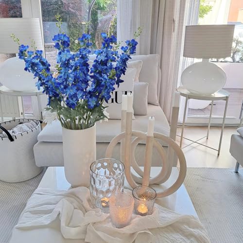 Royal Blue Delphinium Artificial Flowers, 8PCS Long Stem Blue Flowers for Tall Vase 33.5" Faux Larkspur Fake Flowers for Floral Arrangement Wedding Centerpieces Home Table Decor - color: Royal Blue