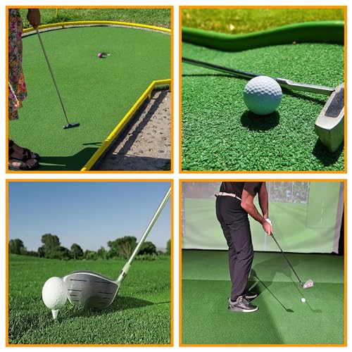 Ottomanson Artificial Turf Golf Hitting Mat 3' x 6' Indoor/Outdoor Waterproof Synthetic Fake Grass for Putting Practice Baseball Football Sports Gym Backyard, Custom Size 2' up to 30' (Pack of 2) - size: 3' x 6' (Pack of 2)