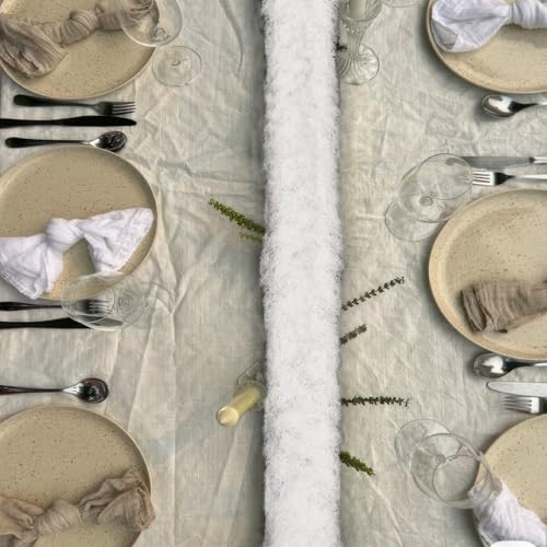 2 Pcs Fake Moss Table Runner Rolls for Decoration 4" x 47" Artificial Moss for Plants Indoor White Faux Grass for Planters Crafts DIY Table Centerpieces Fairy Garden Floral Wedding 10 x 120cm - color: 2 Pcs White, 4 X 47 Inch/10x120cm