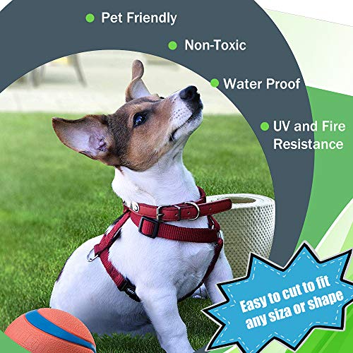 Fas Home Artificial Grass Turf 7FTX19FT,0.8" Pile Height Realistic Synthetic Grass, Drainage Holes Indoor Outdoor Faux Grass Astro Rug Carpet for Pet Dog Garden Backyard Balcony - color: 7FT, size: 7FTX19FT