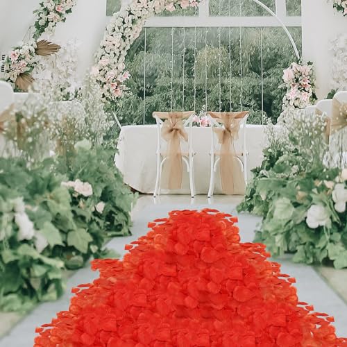 JHFGJGH 500 Pcs Exquisite Red Rose Petals, Artificial Flower Petals for Weddings,Events Deco - color: Red