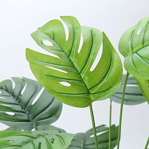 CATTREE Artificial Monstera Deliciosa Plant 21 Inch, Fake Tropical Palm Tree Faux Greenery Leaves Plants for Indoor Outdoor Home Office Garden Houseplants Decor Wedding Party DIY Decoration - 1 Pack - color: Monstera Plants - 1 Pcs