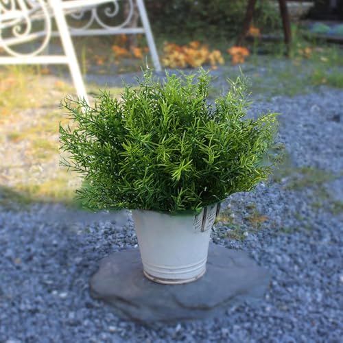 Toprooms Outdoor Faux Plants Greenery Artificial Flowers Fake Boxwood Shrubs UV Resistant Plastic Plant for Farmhouse Garden Porch Patio Indoor Wedding Decoration (1#Outdoor Greenery, 12 Pcs) - color: 1#outdoor Greenery