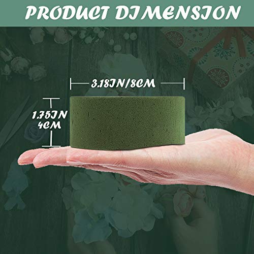 TAOPE 15 PCS Floral Foam, Green Block for Artificial Flowers, Round Wet & Dry Foam Bricks, Florist Foam for Flower Arrangements