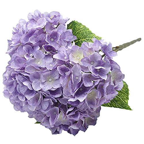 2Bouquets Artificial Fake Flowers Plants Silk Hydrangea Arrangements Wedding Bouquets Decorations Plastic Floral Home Kitchen Garden Party Festival Bar DIY (Lavender,5 Flower Heads) - color: Lavender,5 Flower Heads