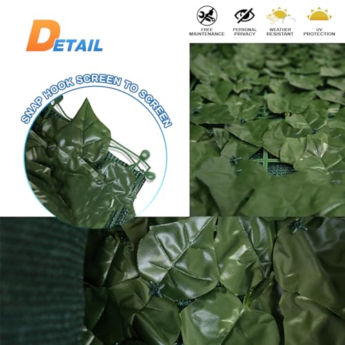 TANG 58"x97"-1piece Faux Ivy Privacy Fence Screen Roll, Artificial Leaf Fence Cover for Balcony Outdoor Decor, Fake Greenery Wall for Patio, UV Resistant, Light Green - color: Light Green, size: 58"x97"