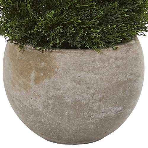 Nearly Natural 4ft. Double Pond Cypress Spiral Artificial Tree in Sand Colored Planter UV Resistant (Indoor/Outdoor)