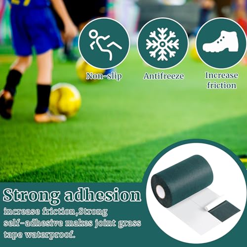 Gersoniel 2 Rolls 6 in x 33 ft Artificial Grass Turf Tape Self Adhesive Turf Seam Tape for Artificial Lawn Carpet Jointing, Indoor Outdoor Rug, Pet Grass Mat Connecting - size: 6 in X 33 ft