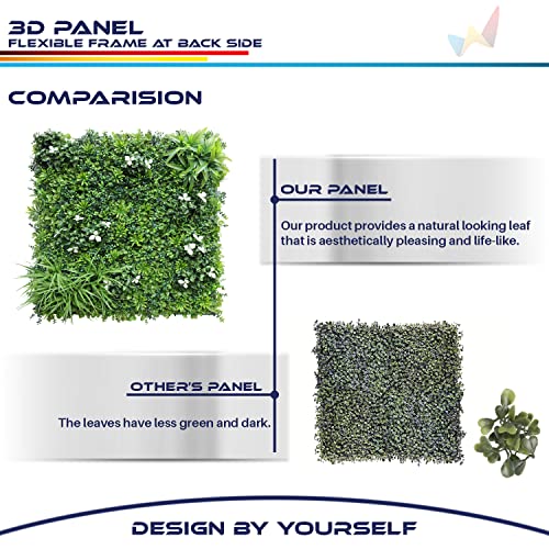 Windscreen4less 1 PC 40"x40" Artificial Boxwood Panels Faux Plant Grass Green Wall Panel Decoration for Outdoor Indoor Garden Backyard (Style 2) - color: 3d Panel Style 2, size: 40"x40"