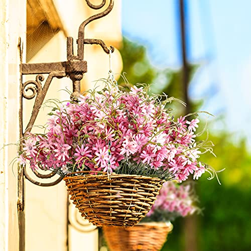 Artificial Flowers Wildflowers Silk Daisy Spring Fake Daisies Decoration Summer UV Resistant Colorful Mixed Bundles Faux Greenery Outdoor Plant Stem Filler for Home Decor Indoor Floral Arrangements - color: 06-pink