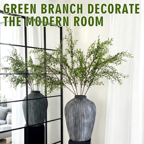 Suncalla 43" Artificial Eucalyptus Branches for Summer Home Decor, Tall Faux Greenery Stems for Vases, Centerpieces, Wedding Arrangements, Table Displays, Farmhouse Modern Floral Decorations(6 Pack)