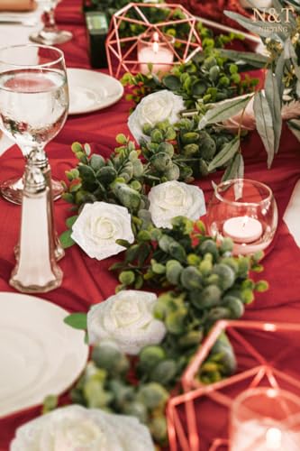 N&T NIETING Artificial Flowers Glitter Roses Flowers 25pcs White Foam Shiny Roses Real Touch Fake Roses with Stem for DIY Wedding Bouquets Centerpieces Bridal Shower Party Tables Home Decorations - color: Glitter White, size: 25pcs