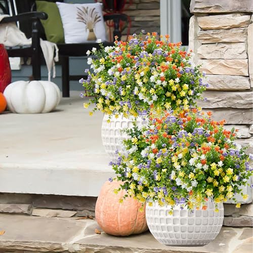 NETAP Outdoor Artificial Flowers UV Resistant, 20 Bundles Fake Realistic Floral Greenery Plants for Outside Porch, Window Boxes, Garden, Yard, Inside Home Table Decor, MixColorA - color: Mixcolora