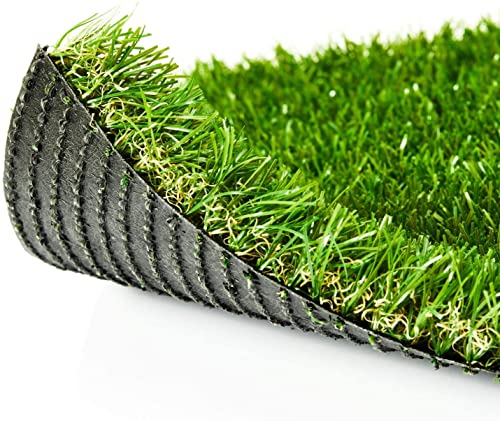 Premium Artificial Grass 3' x 3' Outdoor Rug, 1.38" Realistic Thick Turf for Garden, Yard, Fake Lawn, Dogs Synthetic Grass Mat, Rubber Backed with Drainage Holes, Customized Sizes - size: 3' x 3'