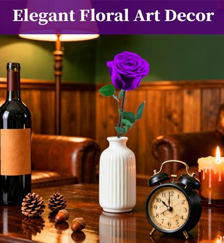 Preserved Flowers for Delivery,Purple Rose Bouquets That Last 5 Years,Birthday Flowers Gifts for Women Mom Grandma Wife Friends,Mothers Day Gift,Romantic Floral for Anniversary or Valentine’s Day - color: Purple, size: Single Rose