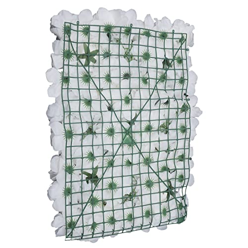 Gdrasuya10 6pcs Realistic Flower Wall Background Artificial Flowers Wall Backdrop Panel 3D Silk Rose Fake Flower Wall Panel Banquet Wedding Party Decor, Photography Background 60 x 40 cm - color: 6pcs, Ivory White