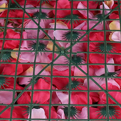 12 Pcs Artificial Flower Wall Panels Silk Dahlia Rose 3D Faux Flower Backdrop Panels Background Decorative for Wedding Celebrations Festive Party Home, 23.62 * 15.74in (Pink-6) - color: Pink-6
