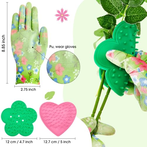 Lasnten 14 Pcs Mother's Day Rose Stripper Thorn Remover Tool Garden Pruning Shears Scissors Kit Leaf Stripping Tool Floral Gloves and Floral Tape Flower Stripper Kit Gift for Wedding Outdoor(Green) - color: Green