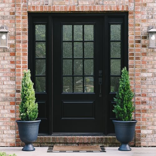 TRESIL Set of 2 Pre-Potted 4 Feet Faux Cedar Tree, Lifelike UV Protected Front Door Decor, Porch, Garden, Entryway Topiary, Indoor/Outdoor Use - Ready to Display - size: 4Ft-2Pack