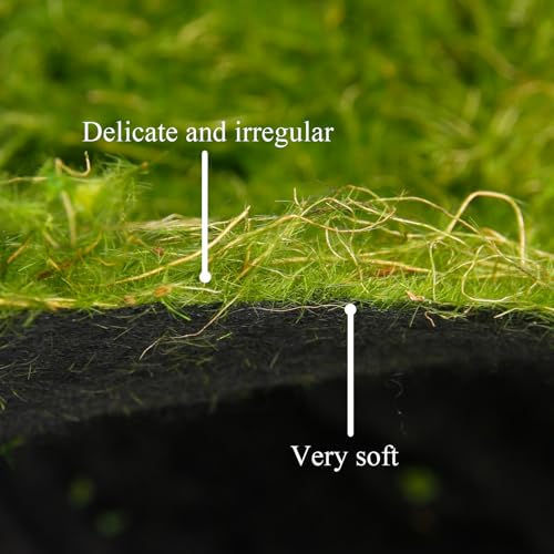 ACRYCS Fake Green Moss Roll Table Runner 39" x 39" Faux Moss for Decorating Artificial Moss for Indoor Plants Grass Wall Crafts DIY Table Centerpieces Fairy Woodland Garden Floral Wedding 100x100cm