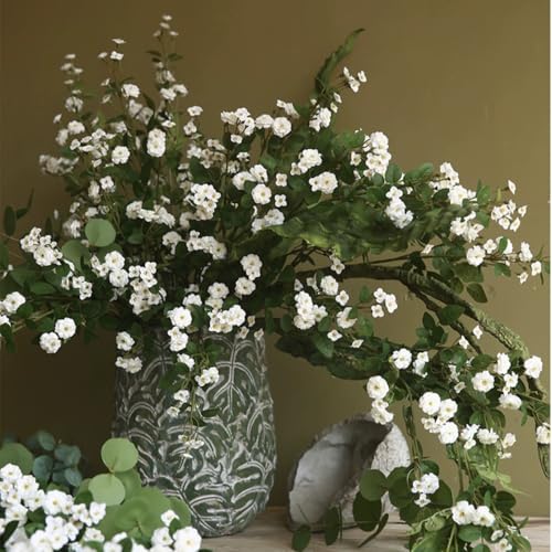 Melorca&Guilla Artificial Plants Fake Flowers,6PCS 29" Artificial Rose for Vase, Long Stems White Artificial Flowers Faux Flower Arrangements for Shop Garden Office Home Décor(6, White Rosa) - color: White Rosa