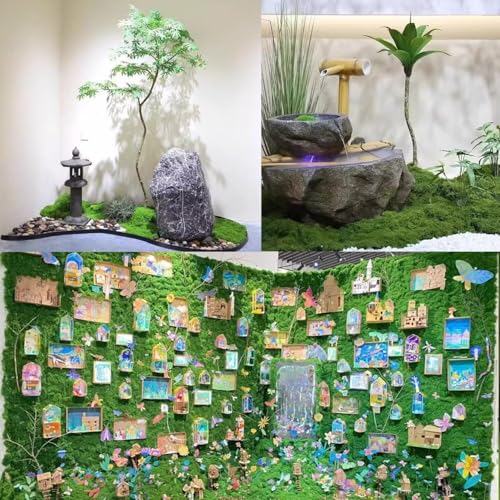 KEYUSHOP Fake Green Moss for Potted Plants 5.3 OZ Preserved Reindeer Moss Craft Decorative Artificial Moss for DIY Decorative Moss Table Centerpieces Decor Wall Art - color: Fruit Green 5.3 Oz