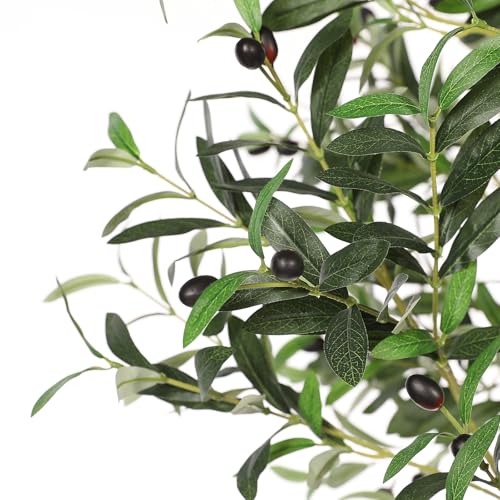 Faux Olive Tree 8ft - Large Olive Trees Artificial Indoor with Lifelike Trunk and Realistic Leaves - Full and Grand Design Fake Olive Tree for Modern Home Office Decor - size: 8ft