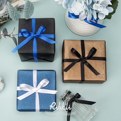 Ribbli Double Faced White Satin Ribbon,3/8” x Continuous 25 Yards,Fabric Ribbon use for Bows Bouquet,Gift Wrapping,Floral Arrangement - color: White, size: 3/8 inch
