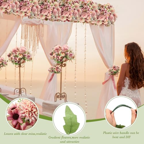 Tigeen Peonies Artificial Flowers Faux Roses Silk Flowers Hydrangea Artificial Bouquet for Wedding Table Centerpiece Floral Vase Home Office Bridal Decor(Fuchsia,12 Bundles) - color: Fuchsia