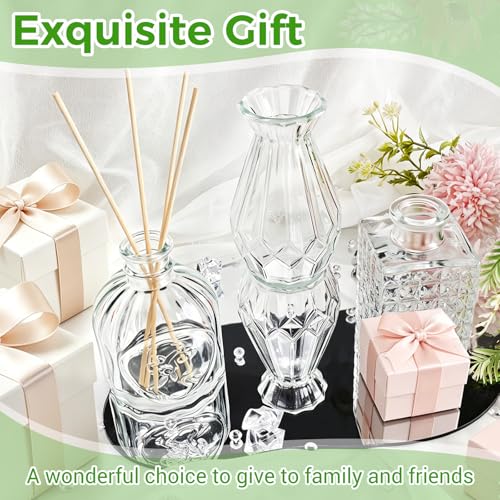 Babenest 12pcs Clear Small Bud Vase Set, Mini Gradient Glass Flower Vases in Bulk, Decorations Vintage Little Vase for Rustic Wedding Party Home Office Recepetion Centerpieces Table Decor - color: Clear, size: 12pcs