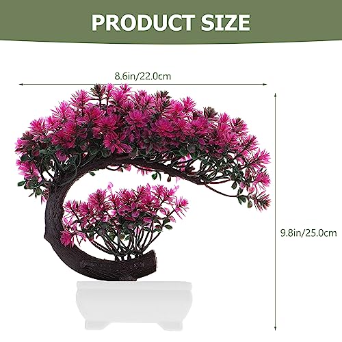 GANAZONO Realistic Faux Potted Plants for Desktop Decor Artificial Bonsai Greenery for Home Office Kitchen and Study Room Easy Care Indoor Adornments Lotus - color: Lotus Color