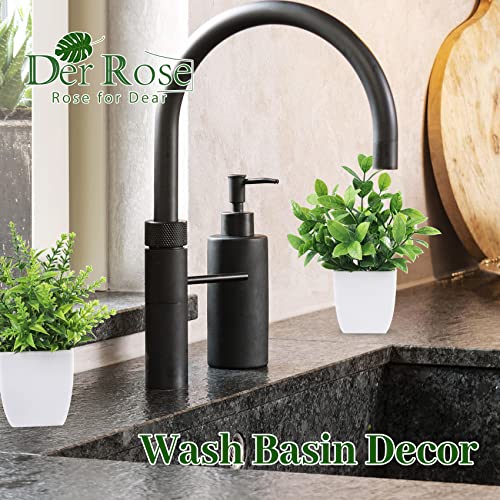Der Rose 4 Pack Fake Plants Mini Artificial Greenery Potted Plants for Home Decor Indoor Office Table Room Farmhouse - color: Green