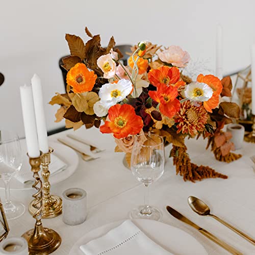 Artificial Flowers 5Pcs Poppies Flowers Artificial Silk Flowers for Home Office Wedding Outdoor Decor (Mixed Colors) - color: Mixed Colors