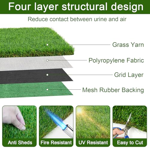 Grass Pee Pads for Dogs, 2-Pack 14 x 18 Inch Artificial Grass Replacement Mats, Reusable Fast-Drain Dog Potty Turf for 16 x 20 Inch Trays, Indoor Puppy Potty Training - size: 2PCS | 14x18