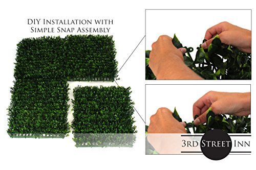 3rd Street Inn Artificial Greenery Wall Panels for Privacy - 4-Pack - color: Soft Touch Holly