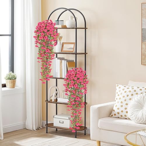 AGIRL 6 Bundles Artificial Hanging Flowers for Outdoors,UV Resistant Fake Flowers for Spring Summer Decor,Faux Plants for Planter Front Door,Porch,Patio,Yard,Garden,Farmhouse Decor (Magenta) - color: Fuchsia