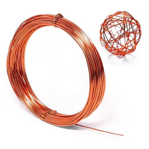 Aluminum Craft Wire, 33 Feet Bendable for Jewelry Making, Sculpting, Floral, Wreath, Crafting, Wire Wrapping, Beading Wire, Christmas Ornaments (Rose Gold, 18 Gauge) - color: Rose Gold, size: 18 Gauge