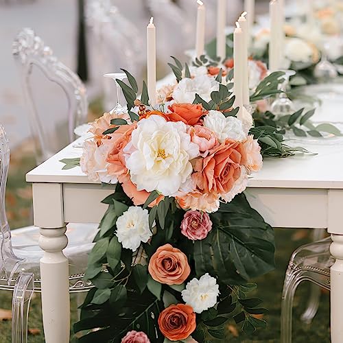 Rose Artificial Flowers Combo Fake Flowers Rose Silk Flowers with Stems for DIY Wedding Bouquets Centerpieces Arrangements Table Decor Bridal Baby Shower Party Home Decor Indoor Outdoor(Champagne) - color: Champagne