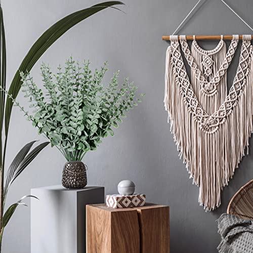 Canlierr 200 Pcs Eucalyptus Stems Faux Greenery Artificial Eucalyptus Leaves Decor Greenery Stems Branch for Wedding Centerpiece Flower Bouquet Farmhouse Home (Dark Green) - color: Green