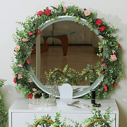 Dolicer 3 Pack Artificial Eucalyptus Garland, 6Ft/Pcs Greenery Garland Faux Vines Garlands Plant Artificial Hanging Eucalyptus Leaves Green Garlands Decor for Bedroom Wedding Arch Wall Party Table - color: Grey Green, size: 3 Packs